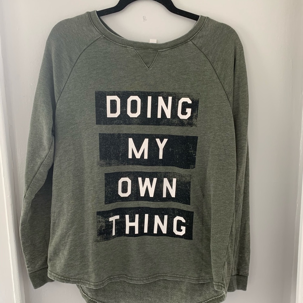 Green Long Sleeve Doing My Own Thing Sweater